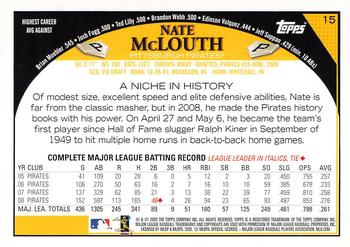 2009 Topps #15 Nate McLouth Back
