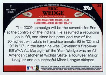 2009 Topps #38 Eric Wedge Back