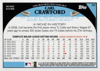 2009 Topps #40 Carl Crawford Back