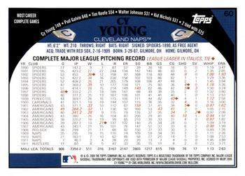 2009 Topps #60 Cy Young Back