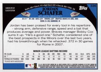 2009 Topps #336 Jordan Schafer Back