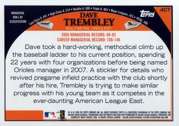 2009 Topps #407 Dave Trembley Back