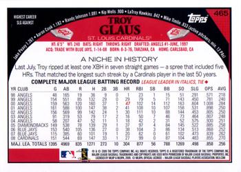 2009 Topps #465 Troy Glaus Back