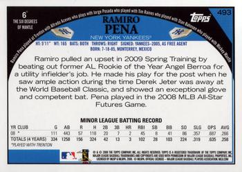 2009 Topps #493 Ramiro Pena Back
