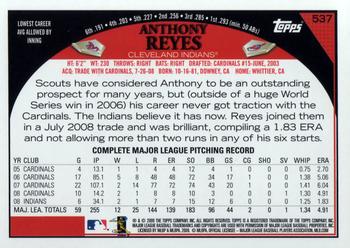 2009 Topps #537 Anthony Reyes Back