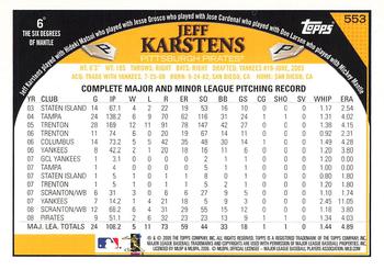 2009 Topps #553 Jeff Karstens Back