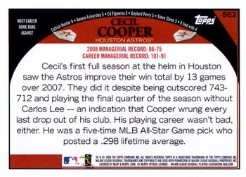 2009 Topps #562 Cecil Cooper Back