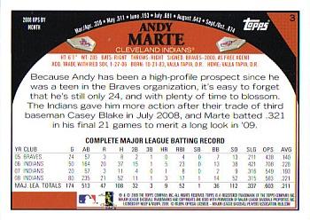 2009 Topps #3 Andy Marte Back