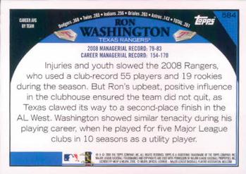 2009 Topps #584 Ron Washington Back