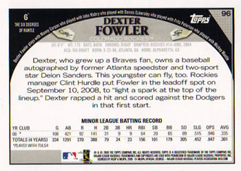 2009 Topps #96 Dexter Fowler Back