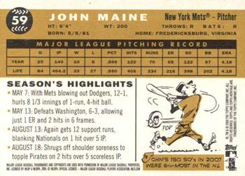 2009 Topps Heritage #59 John Maine Back