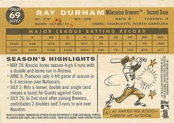 2009 Topps Heritage #69 Ray Durham Back