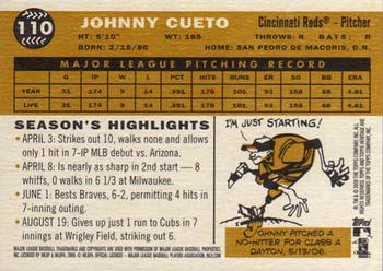 2009 Topps Heritage #110 Johnny Cueto Back