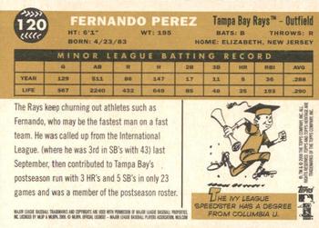 2009 Topps Heritage #120 Fernando Perez Back
