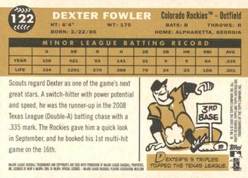 2009 Topps Heritage #122 Dexter Fowler Back