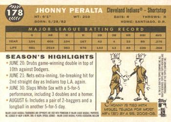2009 Topps Heritage #178 Jhonny Peralta Back