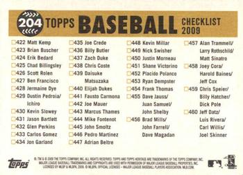 2009 Topps Heritage #204 Baltimore Orioles Back