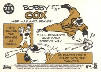 2009 Topps Heritage #215 Bobby Cox Back