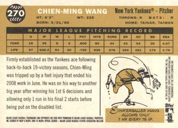 2009 Topps Heritage #270 Chien-Ming Wang Back