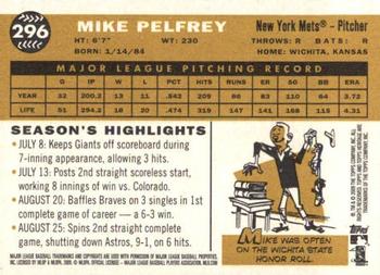 2009 Topps Heritage #296 Mike Pelfrey Back