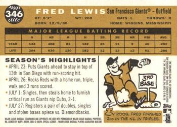 2009 Topps Heritage #346 Fred Lewis Back