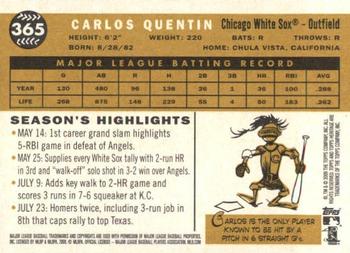 2009 Topps Heritage #365 Carlos Quentin Back