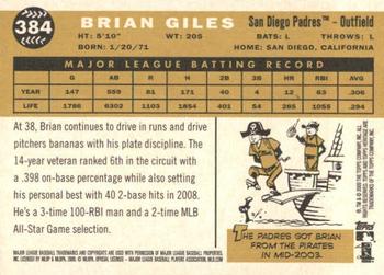 2009 Topps Heritage #384 Brian Giles Back