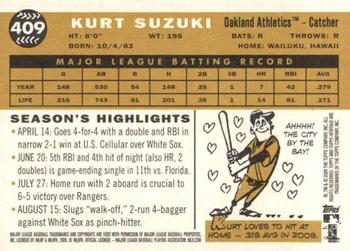 2009 Topps Heritage #409 Kurt Suzuki Back