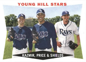 2009 Topps Heritage #399 Young Hill Stars (Scott Kazmir / David Price / James Shields) Front