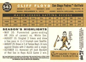 2009 Topps Heritage #543 Cliff Floyd Back