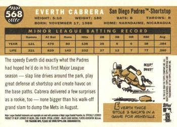 2009 Topps Heritage #568 Everth Cabrera Back
