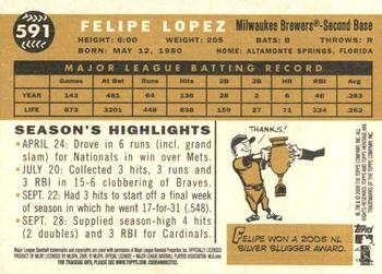 2009 Topps Heritage #591 Felipe Lopez Back