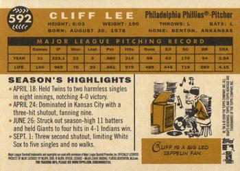 2009 Topps Heritage #592 Cliff Lee Back