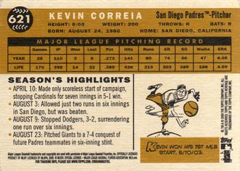 2009 Topps Heritage #621 Kevin Correia Back