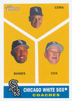 2009 Topps Heritage #458 Chicago White Sox Coaches (Joey Cora / Harold Baines / Jeff Cox) Front