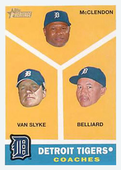 2009 Topps Heritage #461 Detroit Tigers Coaches (Lloyd McClendon / Andy Van Slyke / Rafael Belliard) Front