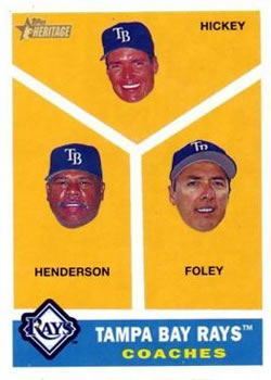 2009 Topps Heritage #462 Tampa Bay Rays Coaches (Jim Hickey / Steve Henderson / Tom Foley) Front