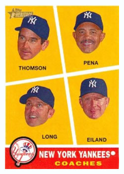 2009 Topps Heritage #465 New York Yankees Coaches (Rob Thomson / Tony Pena / Kevin Long / Dave Eiland) Front