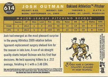 2009 Topps Heritage #614 Josh Outman Back