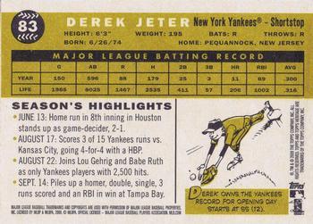 2009 Topps Heritage #83 Derek Jeter Back