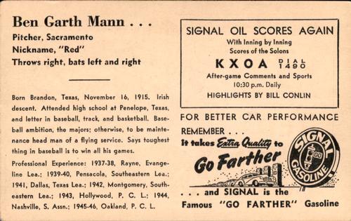 1947 Signal Oil #NNO Red Mann Back