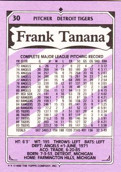 1990 Topps Kay-Bee Kings of Baseball #30 Frank Tanana Back