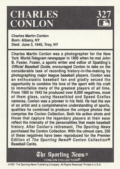 1991 Conlon Collection TSN #327 Charles Martin Conlon Back