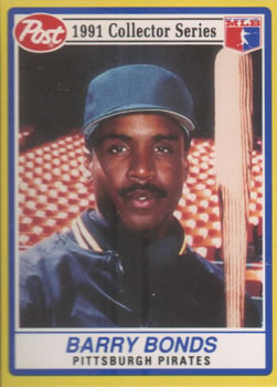 1991 Post Cereal #21 Barry Bonds Front