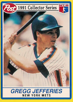 1991 Post Cereal #9 Gregg Jefferies Front