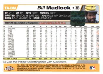 2004 Topps Retired Signature Edition - Autographs #TA-BM Bill Madlock Back