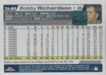 2004 Topps Retired Signature Edition - Autographs #TA-BR Bobby Richardson Back