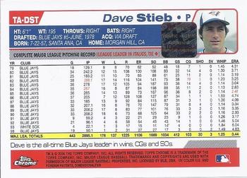 2004 Topps Retired Signature Edition - Autographs #TA-DST Dave Stieb Back