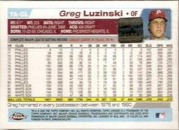 2004 Topps Retired Signature Edition - Autographs #TA-GL Greg Luzinski Back