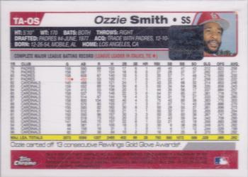 2004 Topps Retired Signature Edition - Autographs #TA-OS Ozzie Smith Back